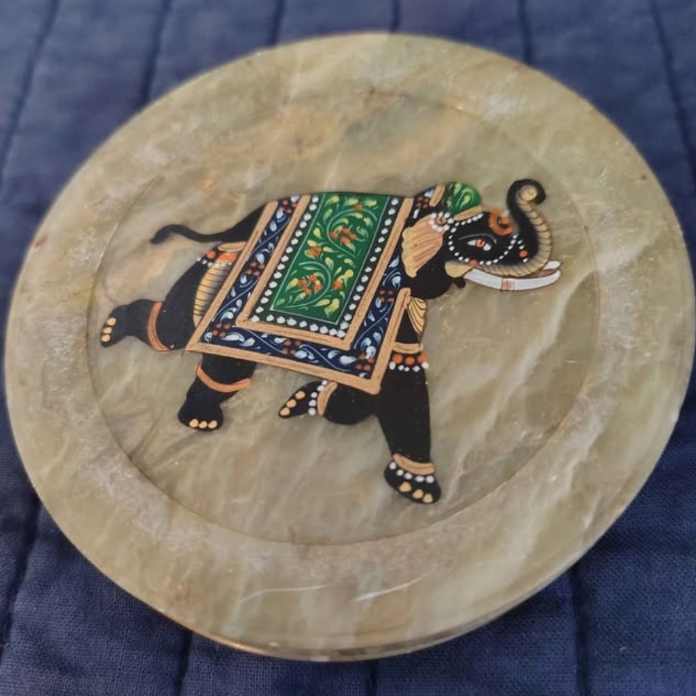 3 Elephant SoapStone Coasters